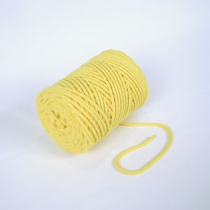 Cordón trenzado de algodón 6 mm premium amarillo (por metro)