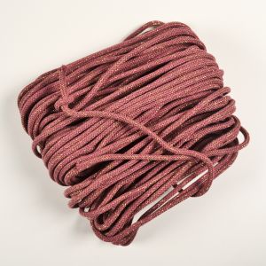 Cordón trenzado de algodón con lúrex 7mm premium rosa antiguo (por metro)