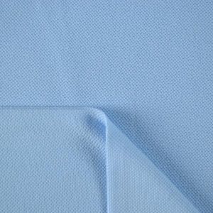 Tela de punto jersey Polo 100% algodón azul claro
