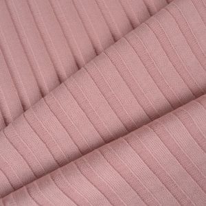 Tela de punto para jersey rayas 100% algodón rosa antiguo
