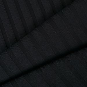 Tela de punto para jersey rayas 100% algodón negro
