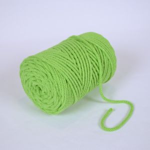 Cordón trenzado de algodón 6 mm premium lima (por metro)
