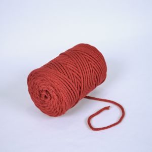 Cordón trenzado de algodón 6 mm premium burdeos