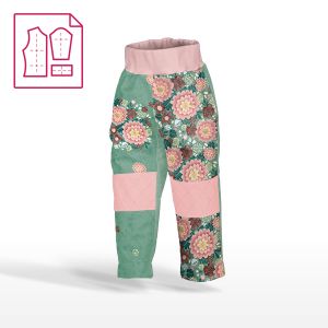 Panel patrón para pantalones de softshell talla 104 flores Lucy