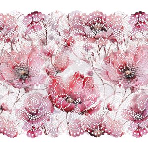Encaje elástico 15 cm flores belleza rosa