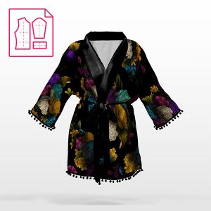 Panel patrón kimono de chifón/silky talla S melancólia