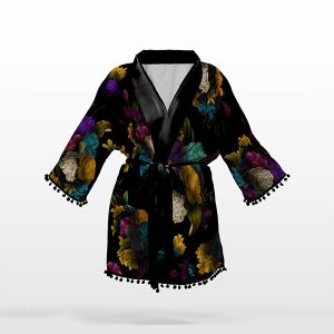 Panel patrón kimono de chifón/silky talla M melancólia