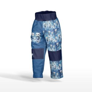 Panel patrón para pantalones de softshell talla 116 robots azules